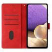 OPPO Reno14 Pro 5G Red Leather Case - Global Triangles Embossed Cover - 4
