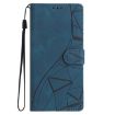 Xiaomi Poco F7 Pro/Ultra Blue Triangles Embossed Leather Phone Case - 2