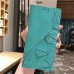 Xiaomi Poco F7 Pro/Ultra Green Triangles Embossed Leather Case - 7