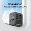 USAMS CC309 25W Dual Type-C & USB-A Travel Charger - Black - 6