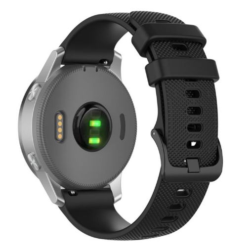 18mm Black Silicone Watch Band for Garmin Venu 2S/Move 3S/Active S - 1