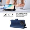TCL 605/60 SE Leather Case: Magnetic Closure, 9 Card Slots, Dark Blue - 4