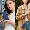 TCL 605/60 SE Leather Case: Magnetic Closure, 9 Card Slots, Dark Blue - 7