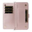 Huawei nova 14 5G Leather Phone Case with 6 Card Slots & Wrist Strap Pink - 5