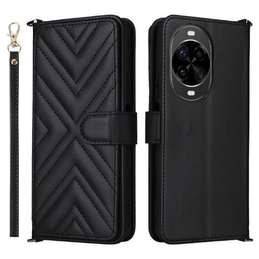 Huawei nova 14 Pro 5G Leather Phone Case with 6 Card Slots & Wrist Strap - 1