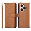 Huawei Pura 80 5G Leather Phone Case with 6-Card Slots & Wrist Strap - 1