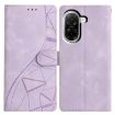 Redmi A5 4G Purple Leather Phone Case - Triangles Embossed 173.3mm - 1