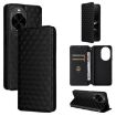 Huawei nova 14 Pro 5G Flip Leather Phone Case Black - Cubic Grid Texture - 1