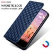 Huawei nova 14 Pro 5G Blue Flip Leather Phone Case - Cubic Grid Texture - 6
