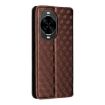 Huawei nova 14 Pro 5G Flip Leather Phone Case, Cubic Grid Texture, Brown - 3