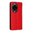 Huawei nova 14 Ultra 5G Red Flip Leather Phone Case with Cubic Grid Texture - 3