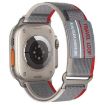 Apple Watch Band 46/49/45/44mm xDfind Metal Buckle Nylon Braided Red Grey - 1