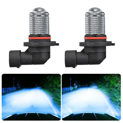 9005 Pair 8.5W Car Fog Light Bulb 12-60V Ice Blue Lens - 1