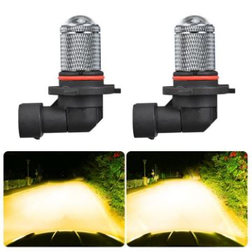 9005 Pair 8.5W 12-60V Car Fog Light Bulb Gold Lens - 1