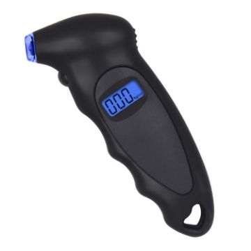 All Black Digital Tire Pressure Gauge with High-Precision Display - 1