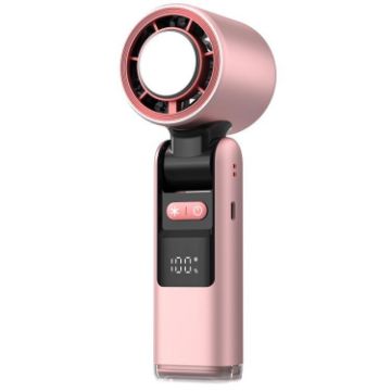 Mini USB Rechargeable Foldable Handheld Fan - 100-Gear High Speed (Pink) - 1