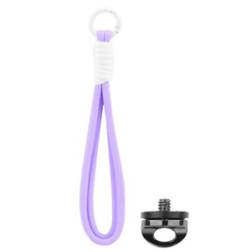 BRDRC Sports Camera Lanyard 1/4" Screw Wrist Strap - Purple/White - 1