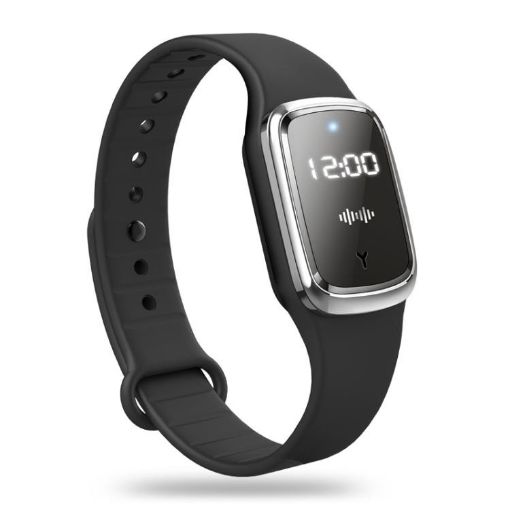 Ultrasonic Mosquito Repellent Watch Bracelet - Black | Outdoor Use - 1