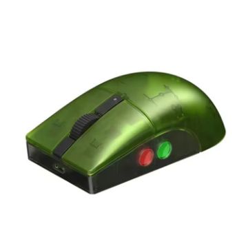 8BitDo Retro R8 Green Translucent Wireless Mouse + Charging Base - 1