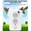 USB Rechargeable Ultrasonic Animal Bird Repeller for Doors Windows (White) - 5