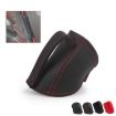 Leather Black Line Car Seat Safety Belt Buckle Racing Limiter Guard - 2