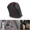 Leather Black Line Car Seat Safety Belt Buckle Racing Limiter Guard - 5