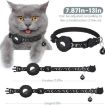 AirTag Tracker Silicone Case for Pets - Reflective Stars & Moon Collar (Pink) - 3