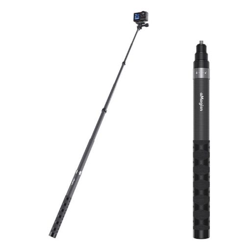 aMagisn 1.2m Carbon Fiber Invisible Selfie Stick for Action Cameras - 1