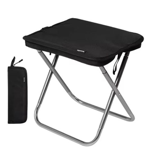 Naturehike Portable Folding Stool - Black Aluminum Camping Chair - 1