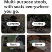 Naturehike Portable Folding Stool - Black Aluminum Camping Chair - 8