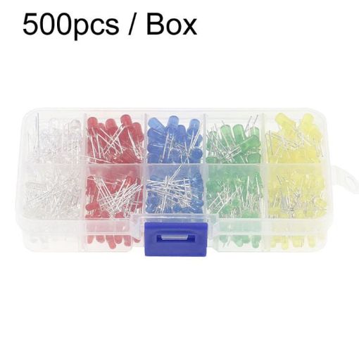 F3 LED Boxed Set - 500pcs, 5 Colors Light Emitting Diodes - 1