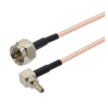 50cm F Male to CRC9 Male 90 Coaxial RF Cable RG316 Jumper - 1