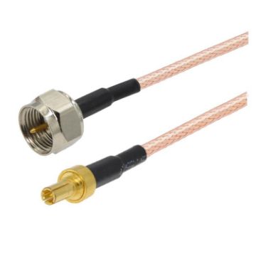 50cm F Male to CRC9 Male Coaxial RF Cable RG316 Jumper  - 1