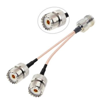 30cm UHF Female to Dual Female Adapter Y Type PL-259 to SO239 RG316 - 1