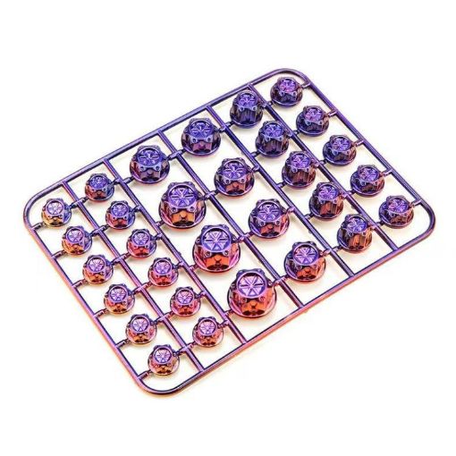 Purple Electroplated Titanium Hexagonal Screw Cap for E-Bike Motorcycle - 1