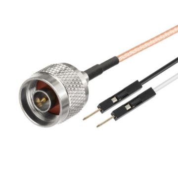 N Male to Dual DuPont Male RG316 RF Test Extension Cable 1m Adapter - 1