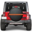 17" Thickened Imitation Leather Spare Tire Cover w/ Reflective Stripes - 2