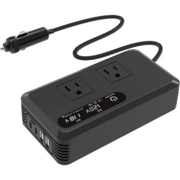 Gurxun Dual Display Car Inverter 110V with 2 USB & 2 Type-C Ports - 1