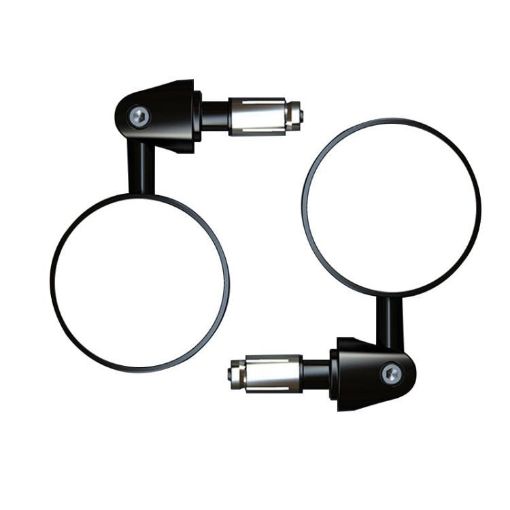 2pcs Motorcycle Rearview Mirror Set - Retro Folding Round Universal - 1