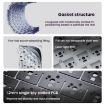 Ajazz AK820 Pro Wireless Bluetooth Mechanical Keyboard, Gift Axis Purple - 9