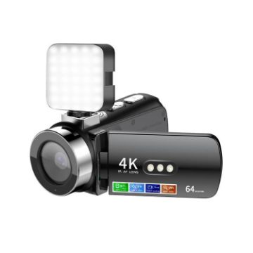 4K WiFi Night Vision Camera with Fill Light - Black | HD Digital Video - 1
