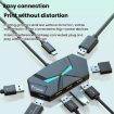 USB 2.0 Hub Splitter with Colorful Light, Type-C Dock, 1.2m (White) - 4