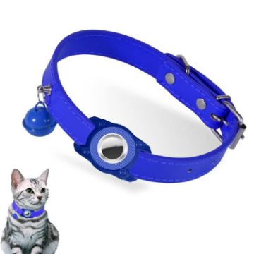 Waterproof Leather Pet Collar for AirTag Tracker - Anti-Lost Cat Locator - 1