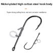 10pcs Crooked Mouth Barbed Sea Fishing Hooks 3/0 Lure Hanging Shrimp - 5