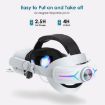 Meta Quest 2 VR Head Strap with 8000mAh Battery - Adjustable RGB White - 7