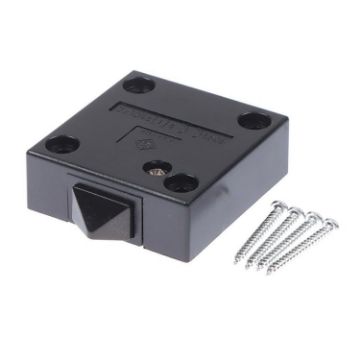 Black Cabinet Door Switch - Normally Closed Self-Resetting Wardrobe Light - 1