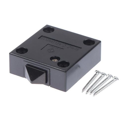Black Cabinet Door Switch - Normally Closed Self-Resetting Wardrobe Light - 1