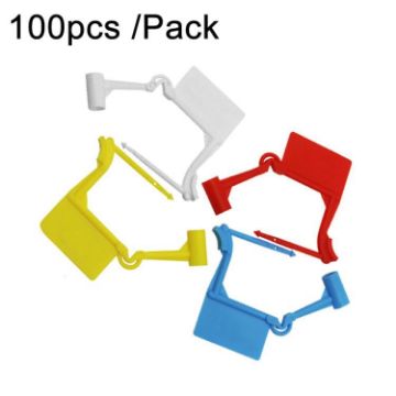 100pcs Disposable Plastic Seal Bags Anti-theft Padlock Tags Random Color - 1