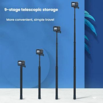 TELESIN Gen 2 2.7m Carbon Fiber Selfie Stick for GoPro HERO13/Insta360 - 1