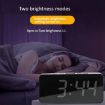 LED Mirror Digital Clock, Type-C Port, 18650 Battery Slot, Black+Blue - 5